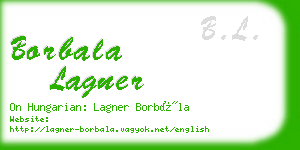borbala lagner business card